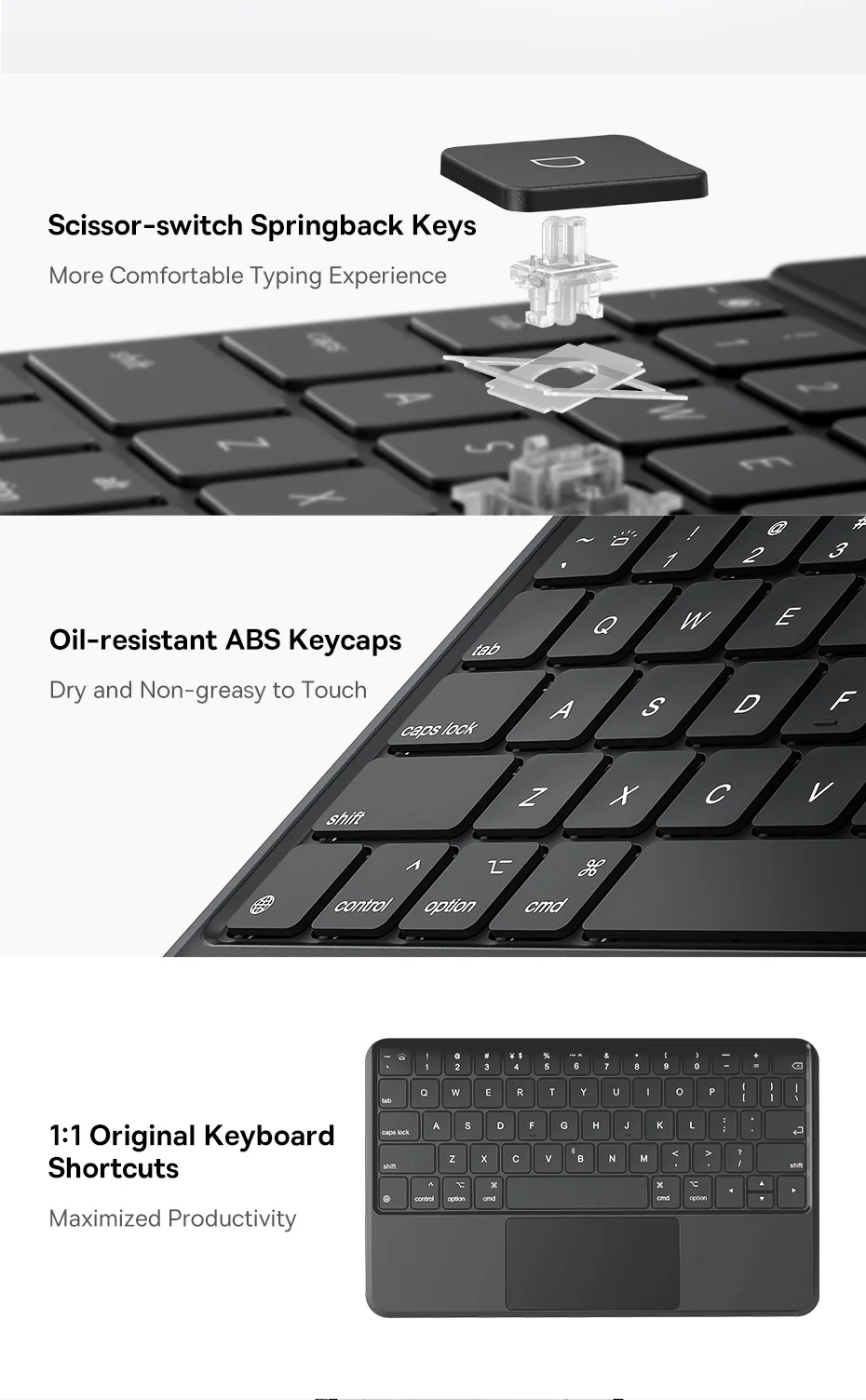 Baseus for iPad 2018-2024 Magic Keyboard Bluetooth for iPad Pro Air 4 Air 5 Air 6 11 10.9 12.9 13 inch Smart Cover Magnetic Case