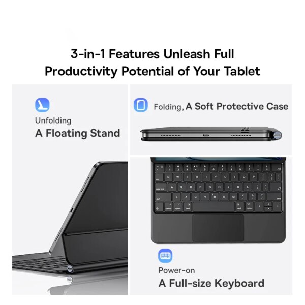 Baseus Brilliance Series 2 iPad Pro Keyboard Case with Trackpad and Backlit Keys - Image 4
