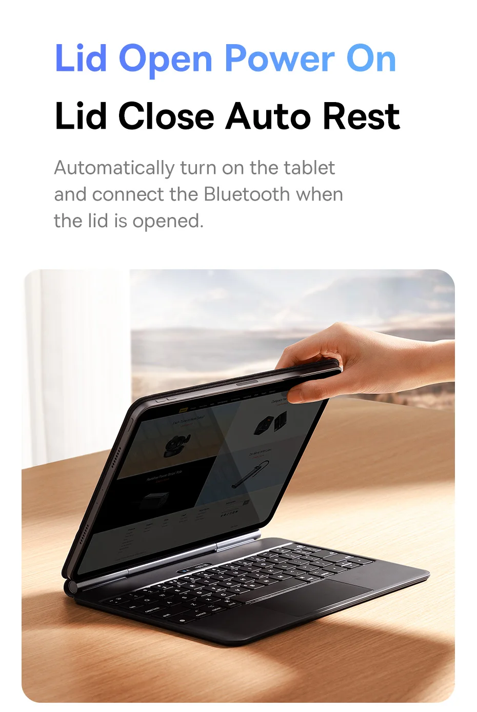 Baseus for iPad 2018-2024 Magic Keyboard Bluetooth for iPad Pro Air 4 Air 5 Air 6 11 10.9 12.9 13 inch Smart Cover Magnetic Case