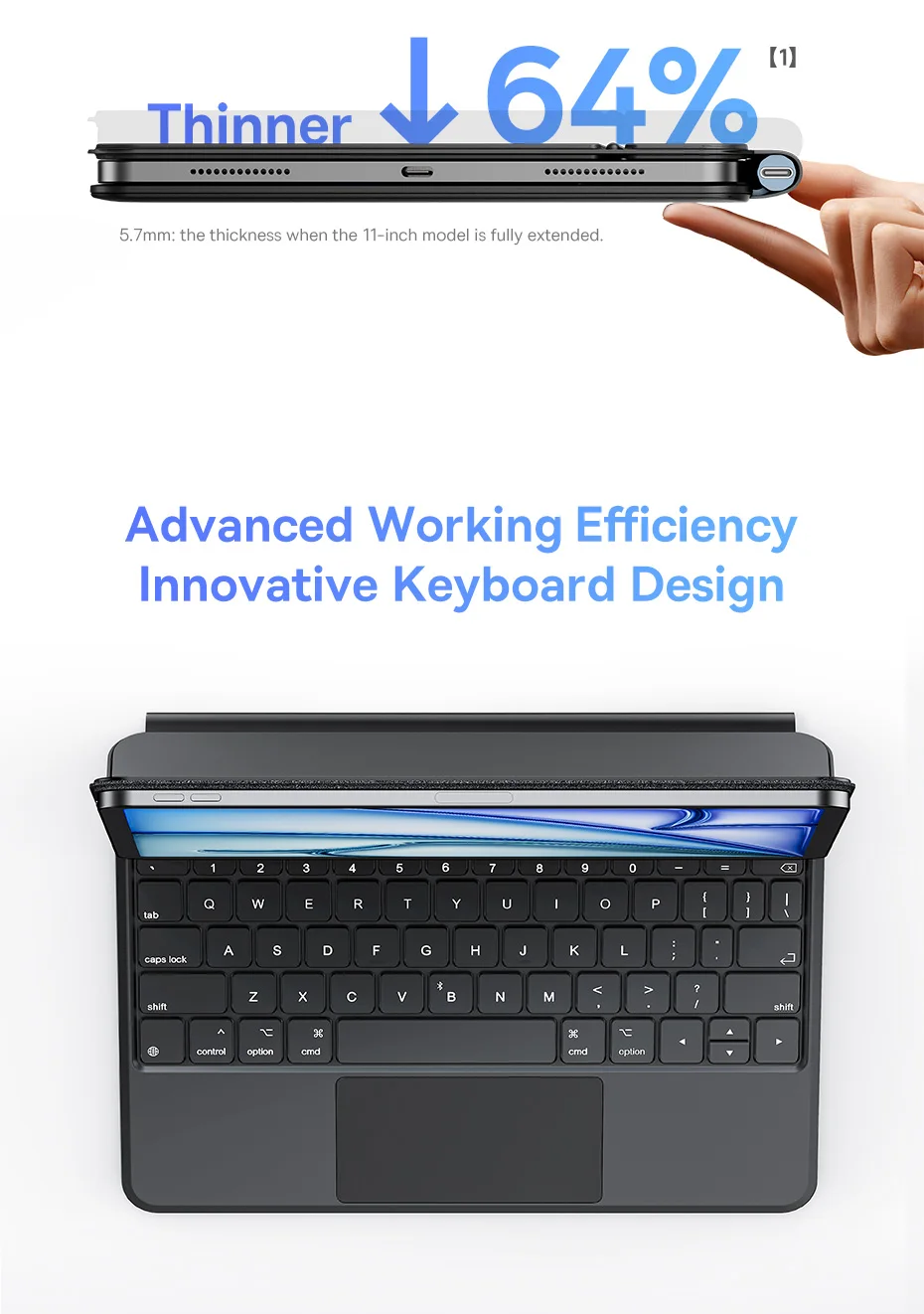 Baseus for iPad 2018-2024 Magic Keyboard Bluetooth for iPad Pro Air 4 Air 5 Air 6 11 10.9 12.9 13 inch Smart Cover Magnetic Case