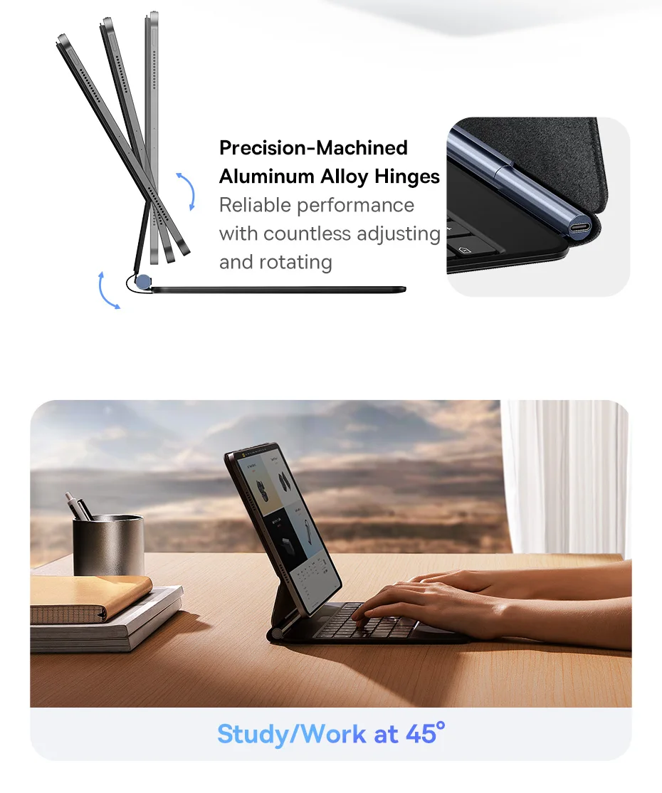 Baseus for iPad 2018-2024 Magic Keyboard Bluetooth for iPad Pro Air 4 Air 5 Air 6 11 10.9 12.9 13 inch Smart Cover Magnetic Case