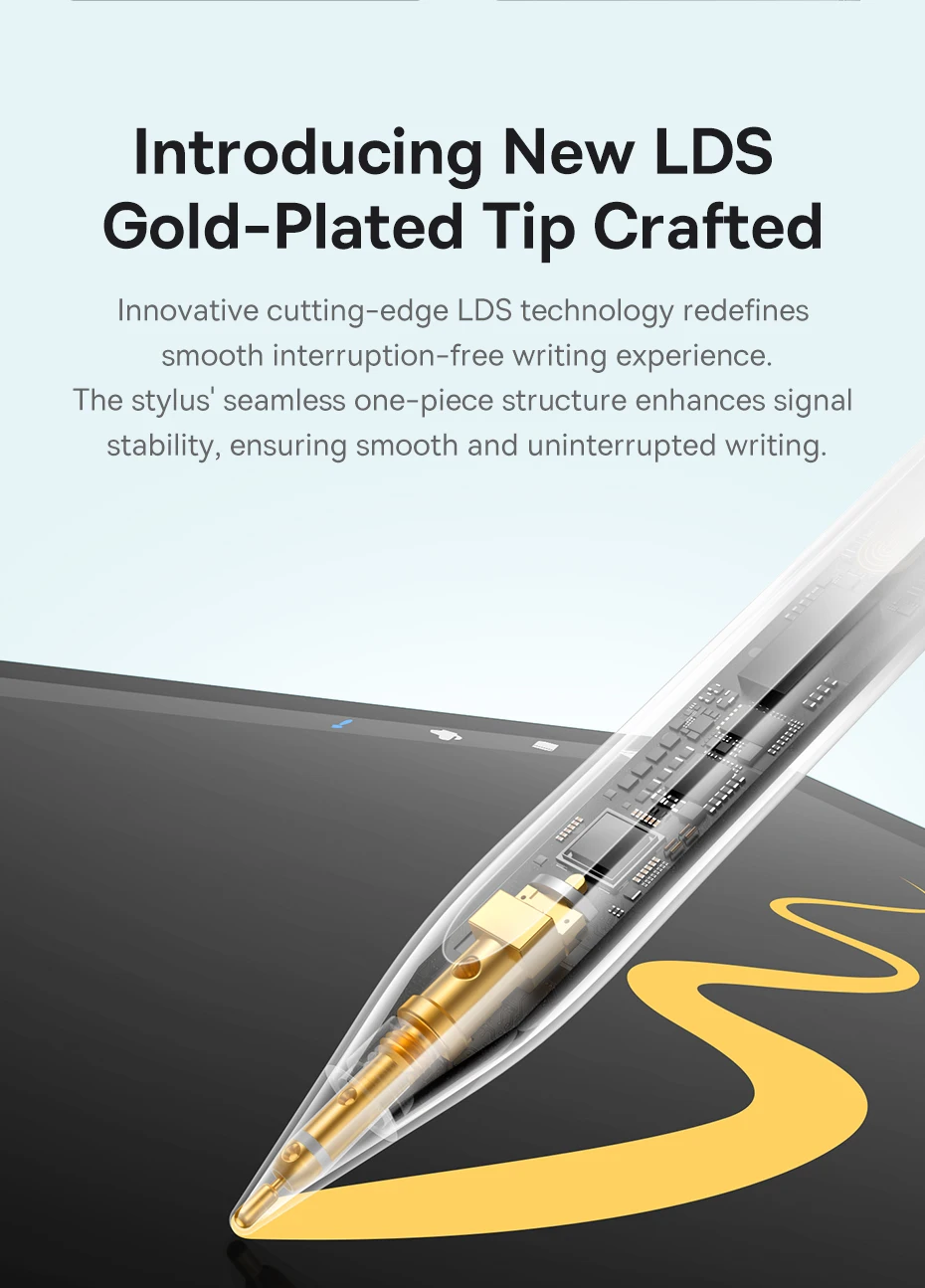 Baseus 3rd Gen Stylus Pen for iPad Wired Charging Stylus Active Tilt Sensitivity Version With Type-C Cable and Active Tip