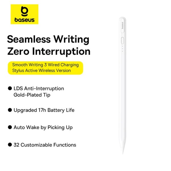 Baseus Smooth Writing 3 Active Stylus for iPad with Palm Rejection, Tilt Sensitivity, and Bluetooth - Image 6