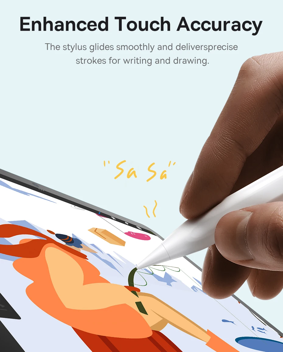 Baseus 3rd Gen Bluetooth Stylus for Apple Pencil Palm Rejection Compatible with iPad pro Mini Air 2024 2022-2018 for Apple Pen