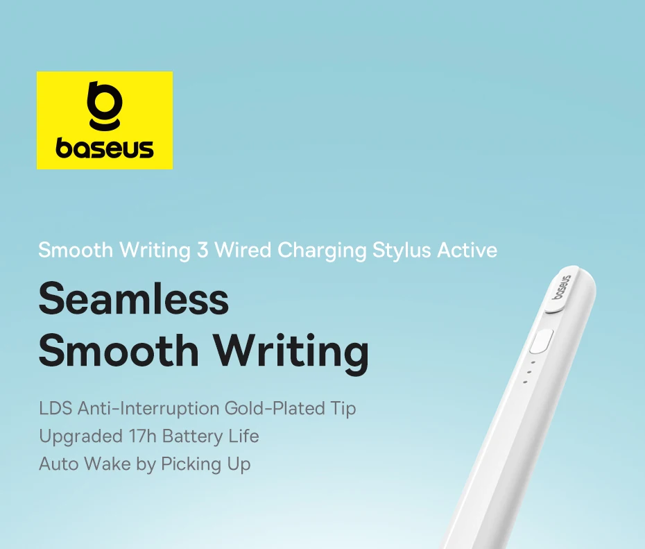 Baseus 3rd Gen Bluetooth Stylus for Apple Pencil Palm Rejection Compatible with iPad pro Mini Air 2024 2022-2018 for Apple Pen