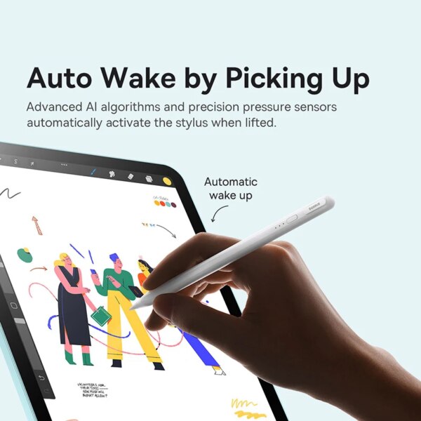 Baseus Smooth Writing 3 Active Stylus for iPad Pro/Air/Mini (2018-2024) with Bluetooth, Tilt Sensitivity, and Magnetic Attachment - Image 3
