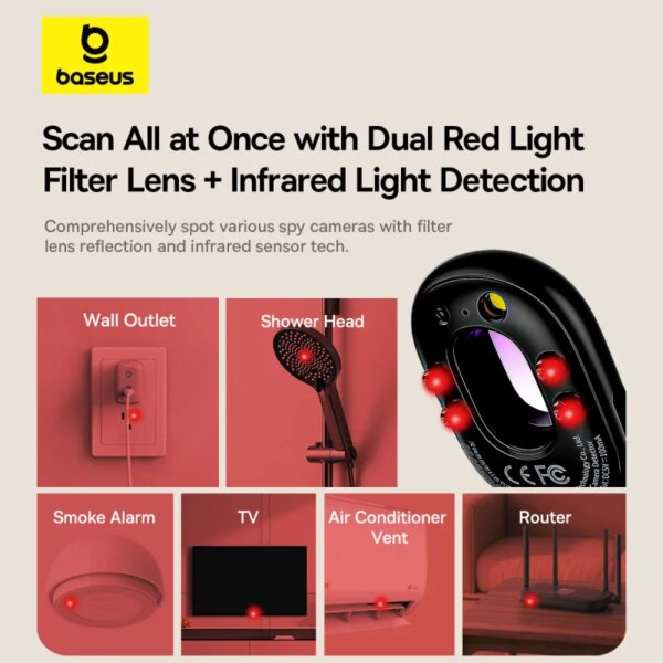 Baseus Heyo Series II Camera Detector Anti-Spy Hidden Device Finder with 3 Detection Modes - Image 2
