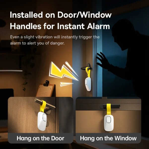 Baseus Heyo Door Stop Alarm - 120dB Anti-Break-in Security Device for Doors and Windows - Image 4