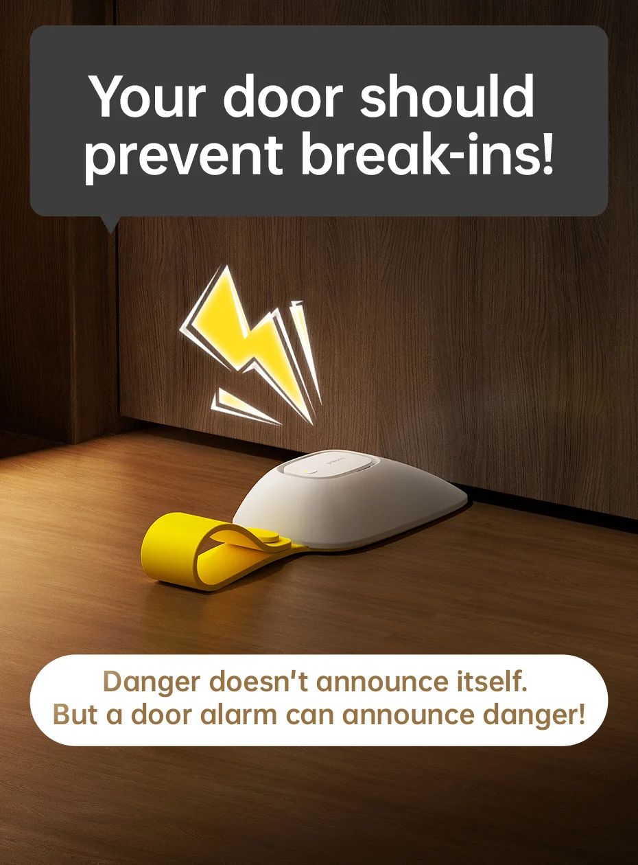 Baseus Door Stopper Alarm Home Security Anti-theft Portable Pressure Door Stop Block Hotel Travel Safety Protection Sound Alarm