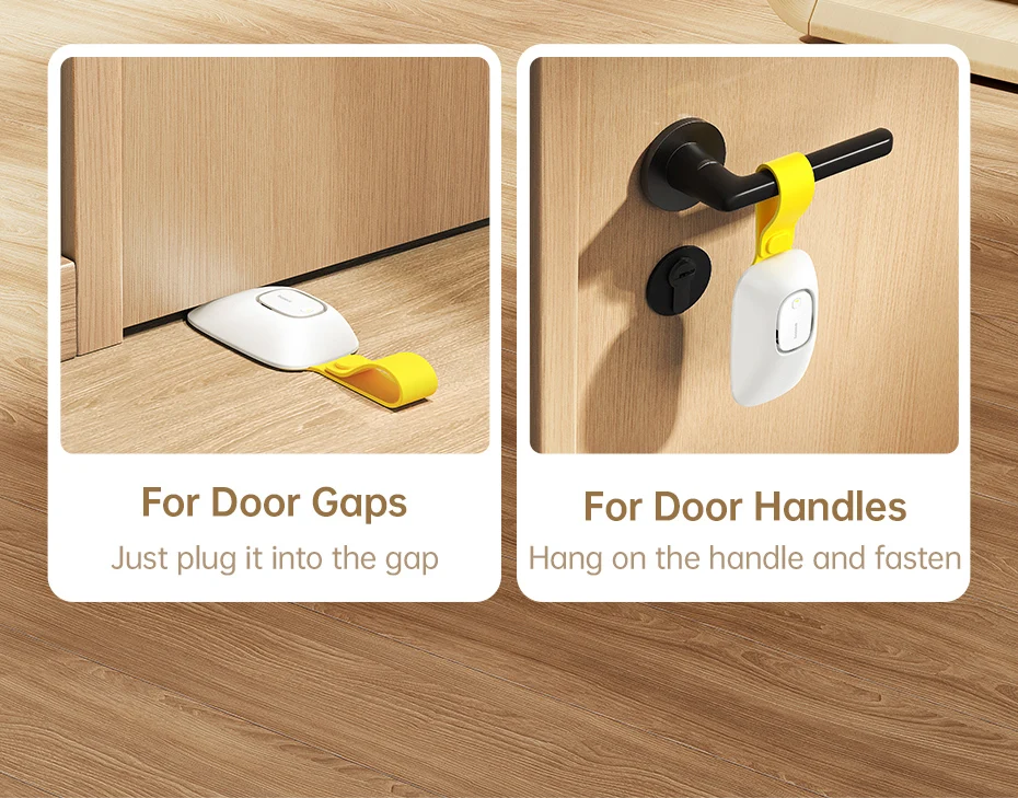 Baseus Door Stopper Alarm Home Security Anti-theft Portable Pressure Door Stop Block Hotel Travel Safety Protection Sound Alarm