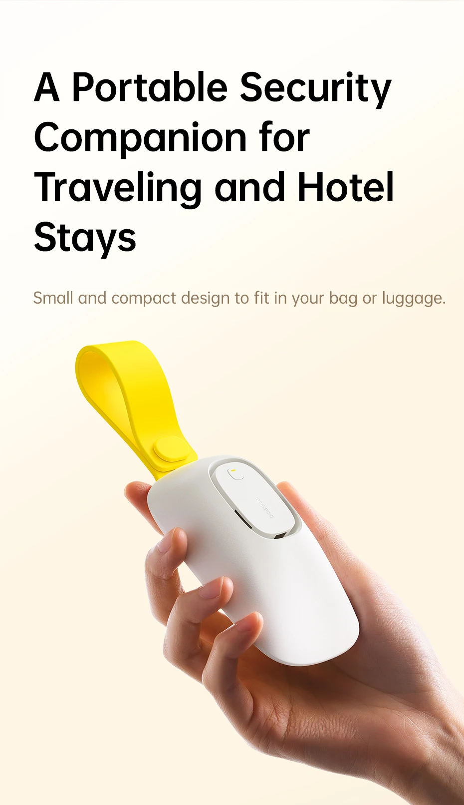 Baseus Door Stopper Alarm Home Security Anti-theft Portable Pressure Door Stop Block Hotel Travel Safety Protection Sound Alarm