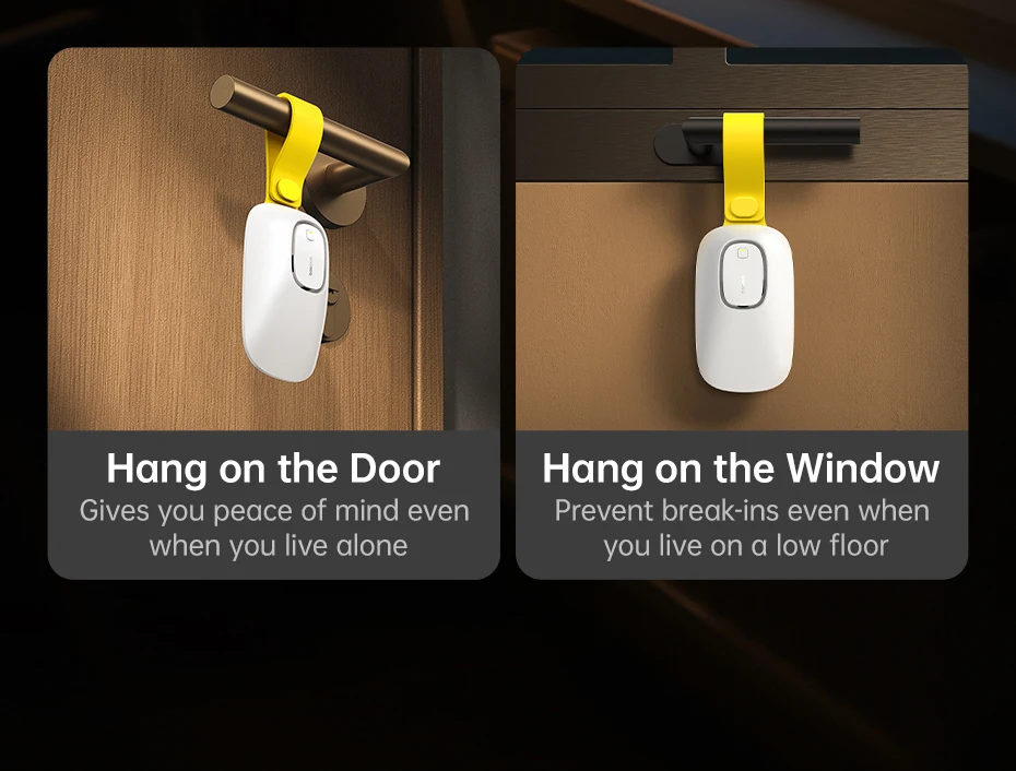 Baseus Door Stopper Alarm Home Security Anti-theft Portable Pressure Door Stop Block Hotel Travel Safety Protection Sound Alarm
