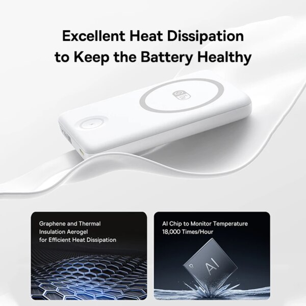 Baseus EnerFill FT11 2-in-1 Magnetic Power Bank 10000mAh 27W for iPhone and Apple Watch - Image 5