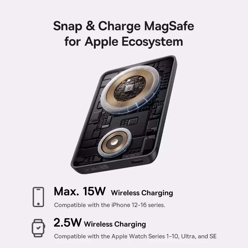 Baseus EnerFill FT11 2-in-1 Magnetic Power Bank 10000mAh 27W for iPhone and Apple Watch Baseus EnerFill FT11 2-in-1 Magnetic Power Bank 10000mAh 27W for iPhone and Apple Watch - Image 6