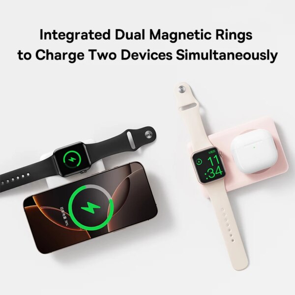 Baseus EnerFill FT11 2-in-1 Magnetic Power Bank 10000mAh 27W for iPhone and Apple Watch - Image 3