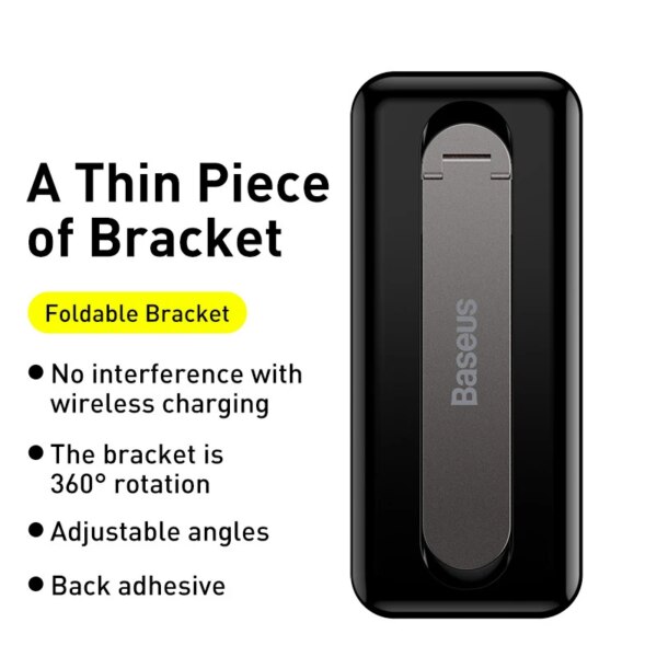 Baseus Foldable Bracket for Phones - 360° Rotation Wireless Charging Compatible Phone Stand - Image 6