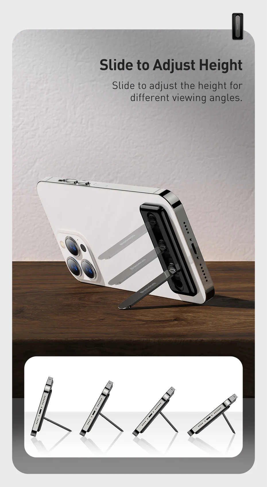 Baseus Foldable Mobile Phone Holder Stand For iPhone 16 15 Pro Max Desktop Tablet Holder for Xiaomi Samsung Huawei Desktop Stand