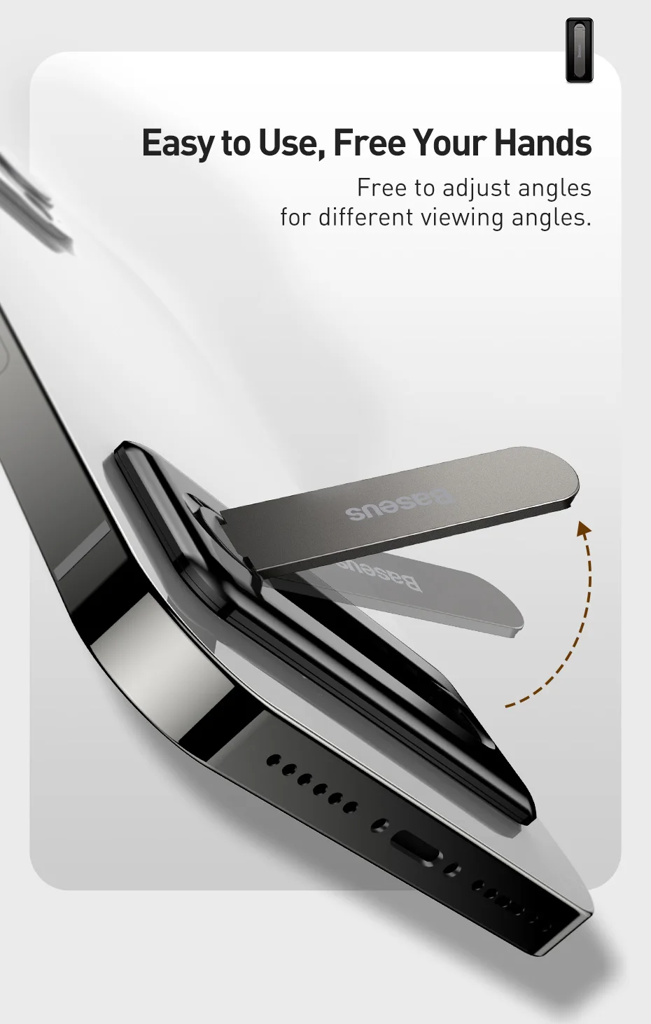 Baseus Foldable Mobile Phone Holder Stand For iPhone 16 15 Pro Max Desktop Tablet Holder for Xiaomi Samsung Huawei Desktop Stand