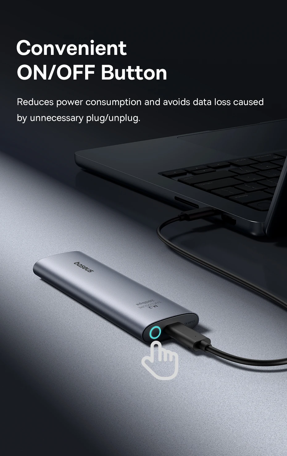 【New Sale】Baseus M2 SSD Enclosure Case 10Gbps NVMe Protocol M.2 to USB Type C 3.2 Gen2 8TB Metal External Adapter NVME SSD Case