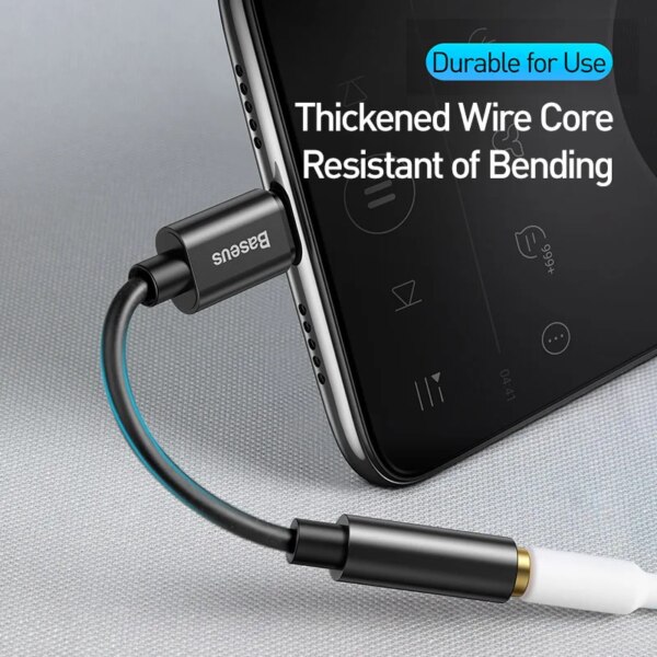 Baseus Type-C to 3.5mm Adapter L54 Hi-Fi DAC Audio Jack Gold-Plated - Image 3
