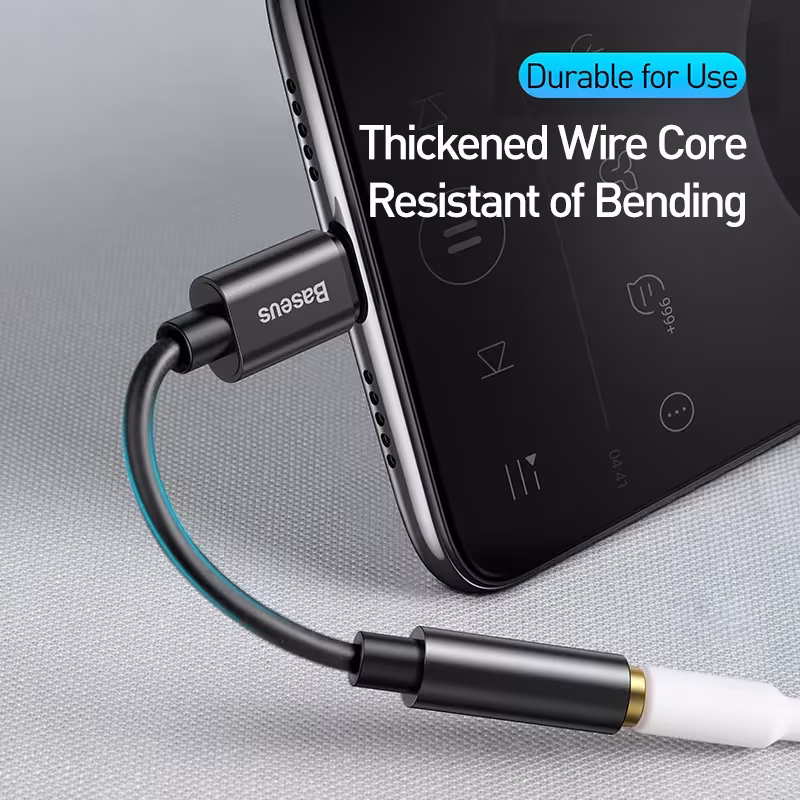 Baseus Type-C to 3.5mm Adapter L54 Hi-Fi DAC Audio Jack Gold-Plated Baseus Type-C to 3.5mm Adapter L54 Hi-Fi DAC Audio Jack Gold-Plated - Image 3