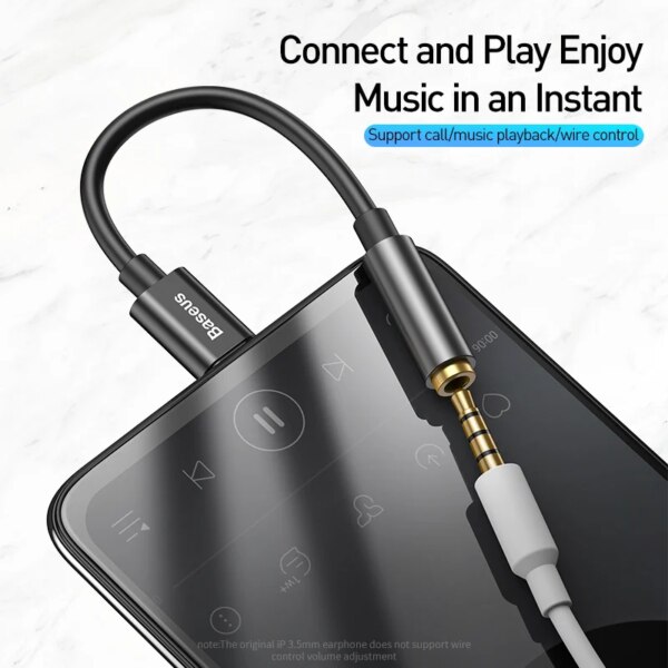 Baseus Type-C to 3.5mm Adapter L54 Hi-Fi DAC Audio Jack Gold-Plated - Image 2