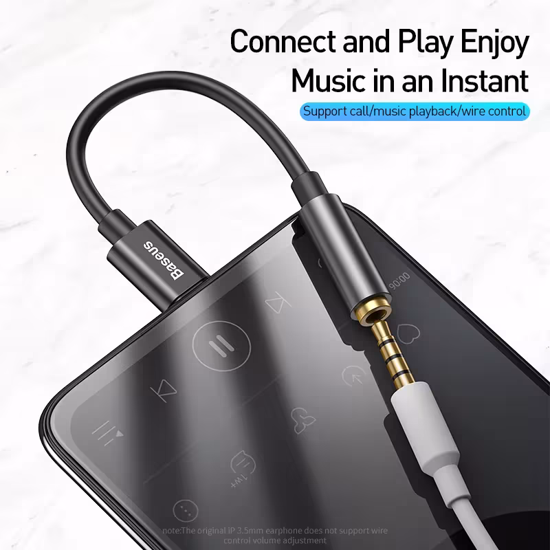 Baseus Type-C to 3.5mm Adapter L54 Hi-Fi DAC Audio Jack Gold-Plated Baseus Type-C to 3.5mm Adapter L54 Hi-Fi DAC Audio Jack Gold-Plated - Image 2