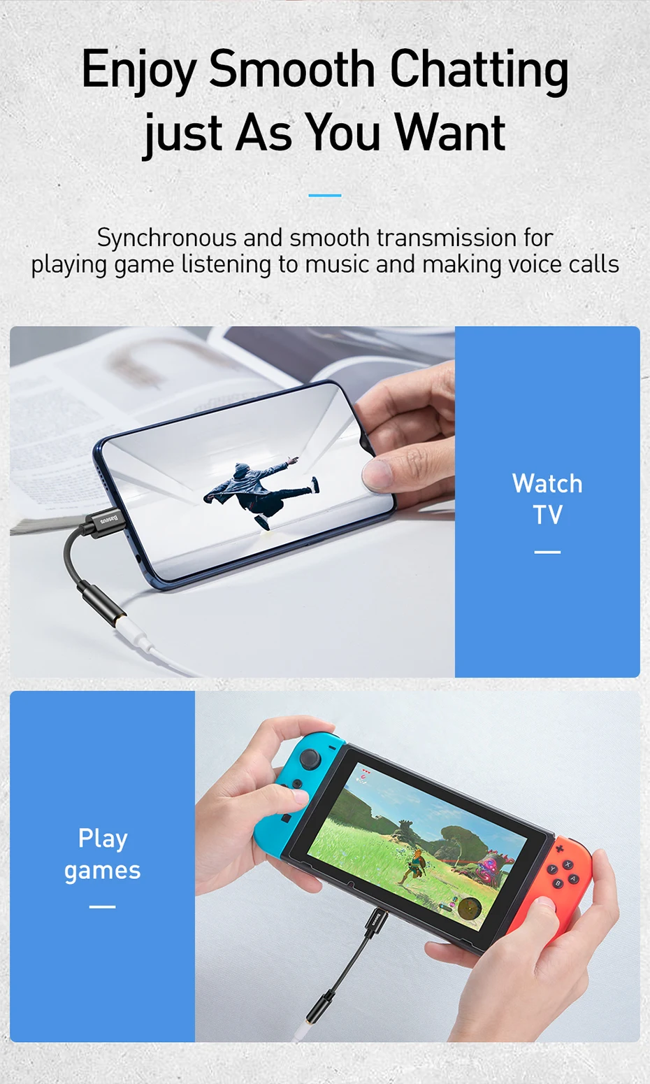 Baseus Type C to 3.5mm Earphone Jack AUX USB C Cable Headphones Adapter 3.5 Jack Audio cable For Huawei P20 Xiaomi Mi 10
