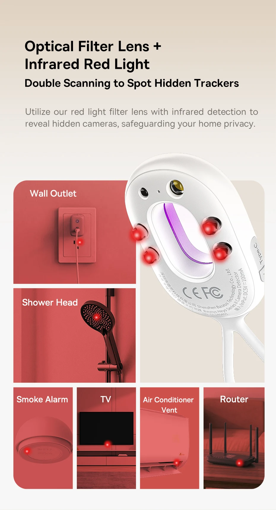 Baseus 2PCS Security Alarm Detector Upgrade Sound Protection Sensor for Door Window Camera Anti-theft Alarm Equipment Detector