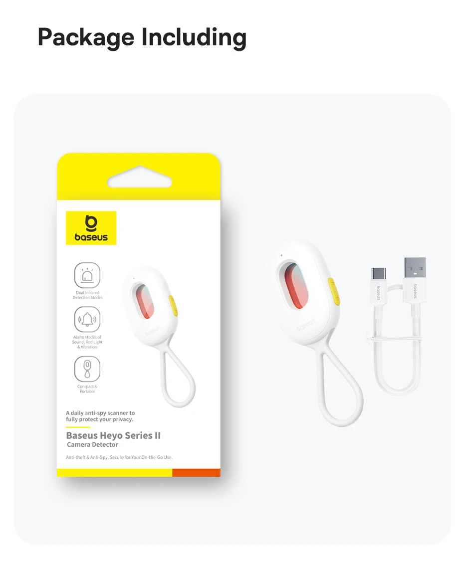 Baseus 2PCS Security Alarm Detector Upgrade Sound Protection Sensor for Door Window Camera Anti-theft Alarm Equipment Detector