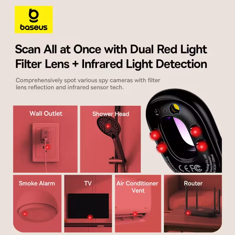 Baseus Heyo Series II Camera Detector Anti-Spy Hidden Lens Finder with 3 Detection Modes Baseus Heyo Series II Camera Detector Anti-Spy Hidden Lens Finder with 3 Detection Modes - Image 2