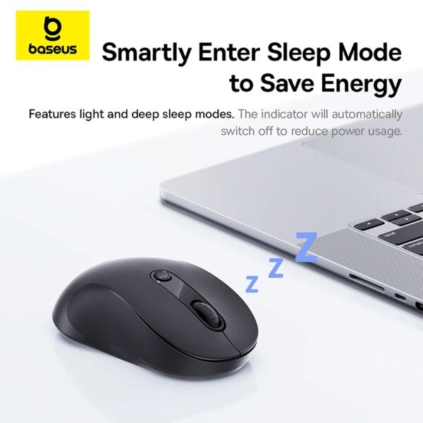 Baseus FO2 Ergonomic Wireless Mouse Bluetooth 5.3 Noiseless Click 1600DPI - Image 6