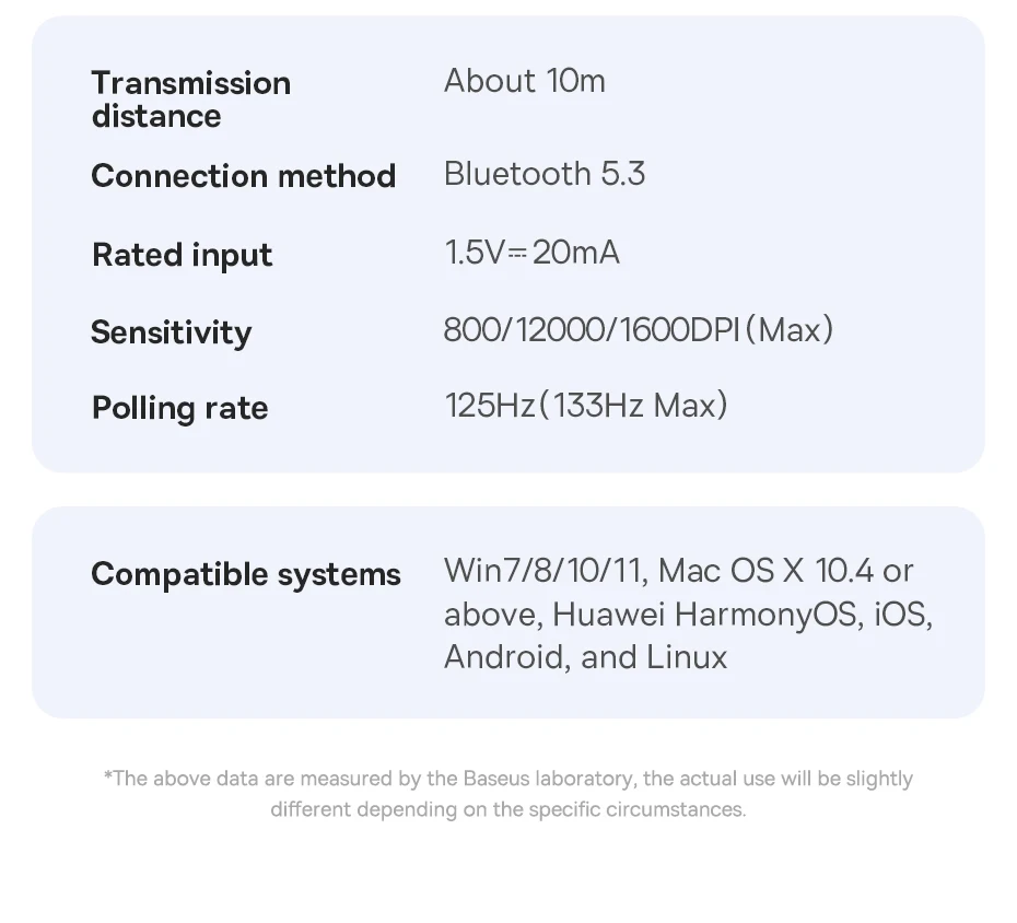 Baseus Wireless Mouse Bluetooth 5.3 2.4GHz Ergonomic 7 Silent Buttons Free Mouse Pad for MacBook Tablet Laptop Computer PC Mice