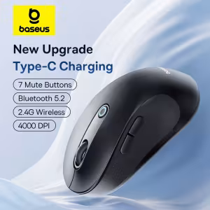 Baseus FO2 Ergonomic Wireless Mouse 4000DPI Bluetooth 5.2 & 2.4G Dual Mode Type-C Charging