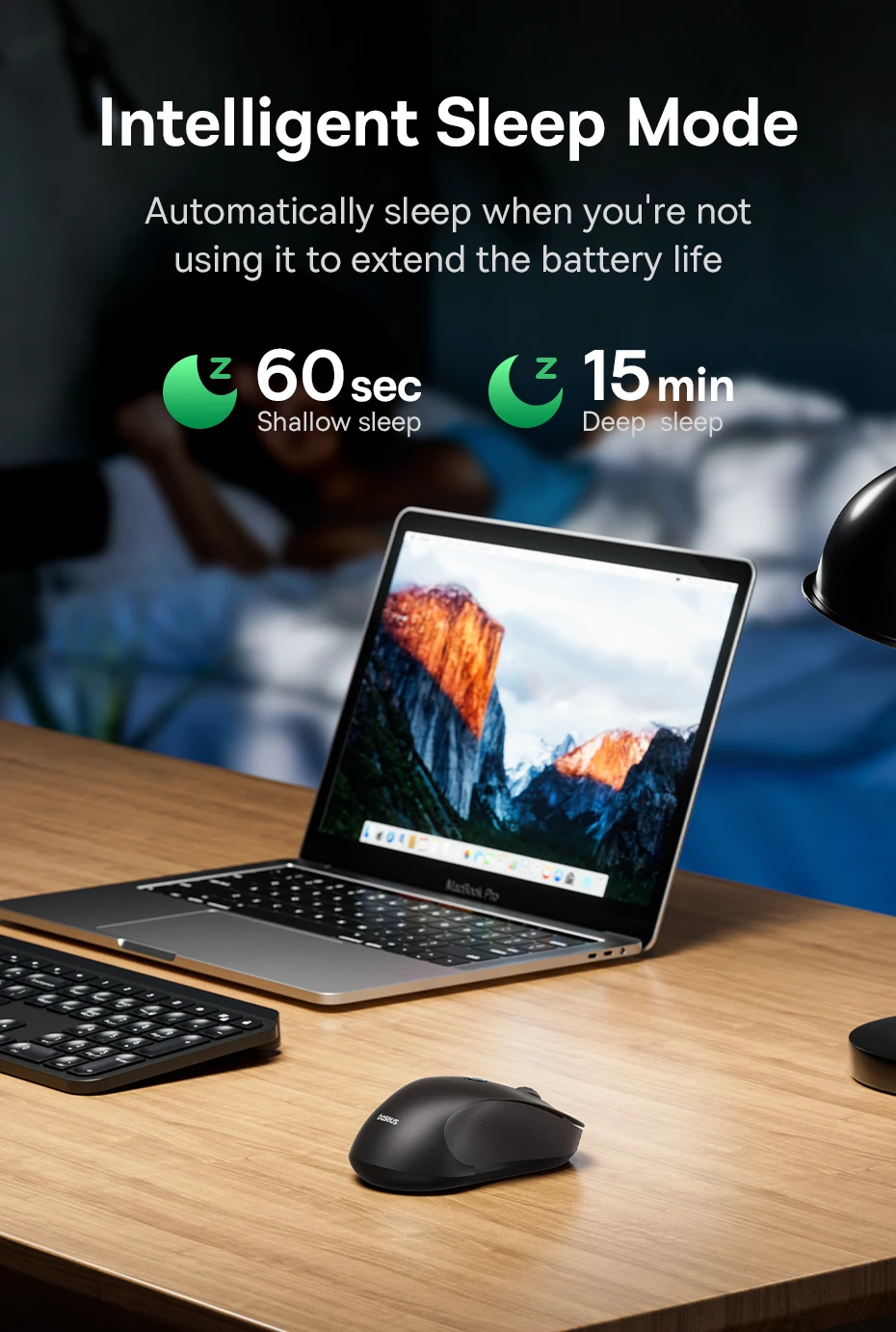 【New Upgrade】Baseus Rechargeable Wireless Mouse Type-C Charging Bluetooth 5.2 4000 DPI Computer Laptop Mute Mice Ergonomic Mouse