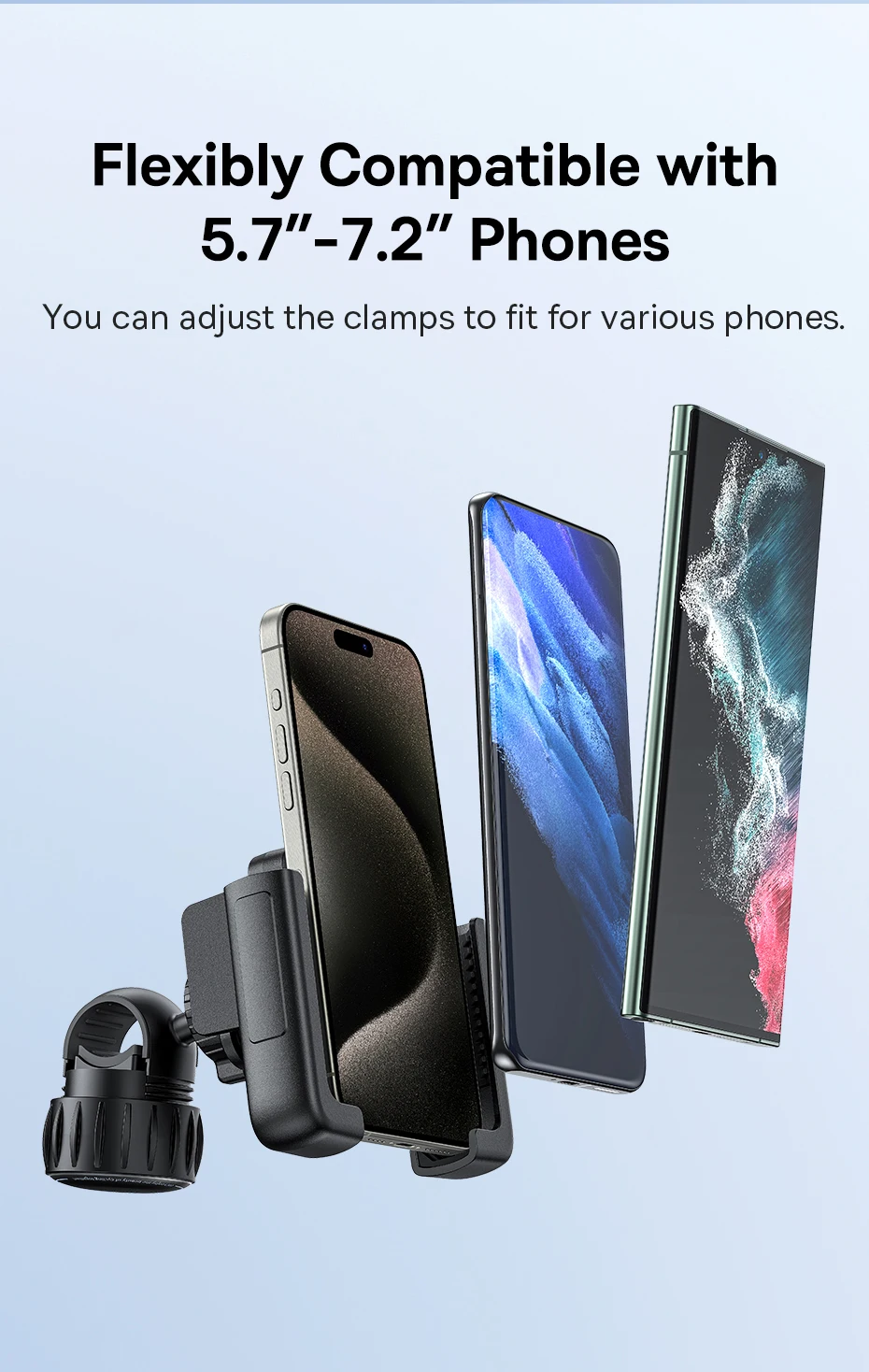 Baseus Bike Phone Holder Cycling Bike Mount for iPhone Xiaomi Samsung Mobile Phone Stand Bag Shockproof Bracket GPS Clip