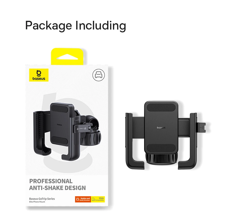 Baseus Bike Phone Holder Cycling Bike Mount for iPhone Xiaomi Samsung Mobile Phone Stand Bag Shockproof Bracket GPS Clip