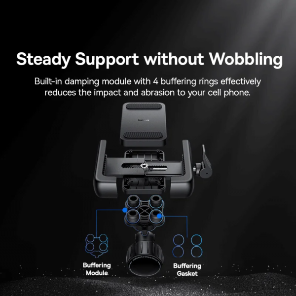 Baseus GoTrip Series Bike Phone Mount - Professional Anti-Shake Design for 5.7-7.2" Phones - Image 2