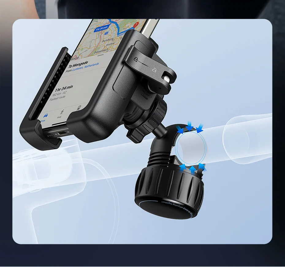 Baseus Bike Phone Holder Cycling Bike Mount for iPhone Xiaomi Samsung Mobile Phone Stand Bag Shockproof Bracket GPS Clip