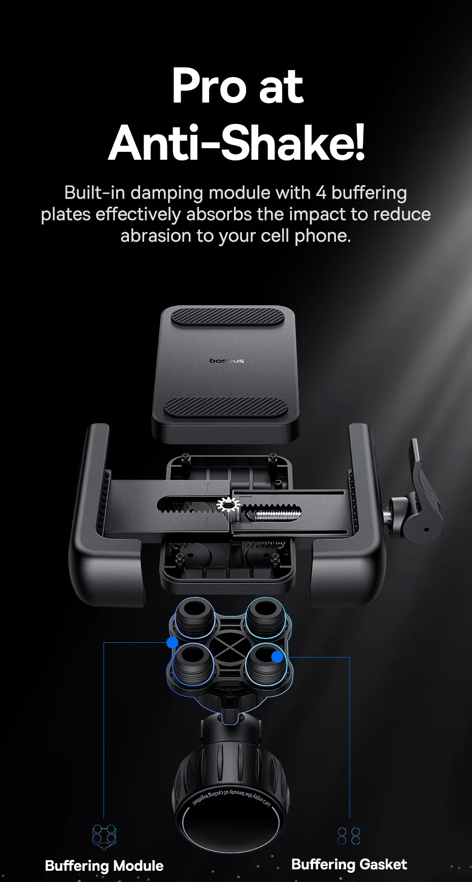Baseus Bike Phone Holder Cycling Bike Mount for iPhone Xiaomi Samsung Mobile Phone Stand Bag Shockproof Bracket GPS Clip