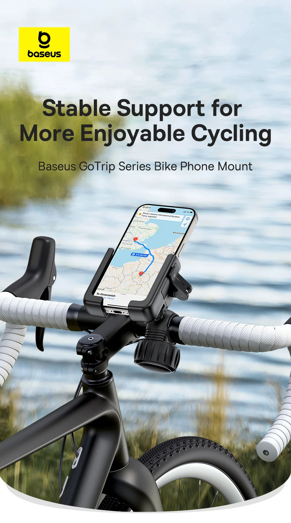 Baseus Bike Phone Holder Cycling Bike Mount for iPhone Xiaomi Samsung Mobile Phone Stand Bag Shockproof Bracket GPS Clip