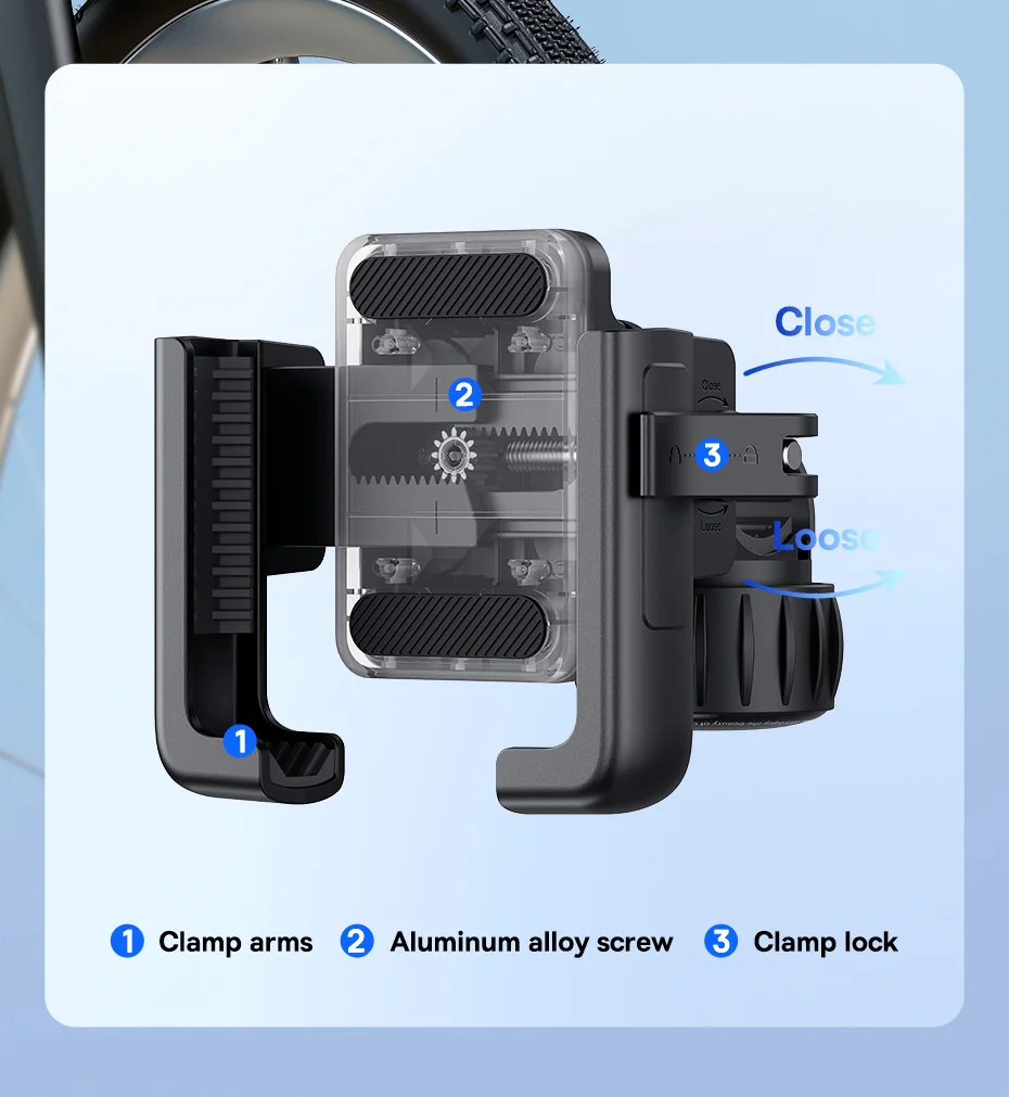 Baseus Bike Phone Holder Cycling Bike Mount for iPhone Xiaomi Samsung Mobile Phone Stand Bag Shockproof Bracket GPS Clip