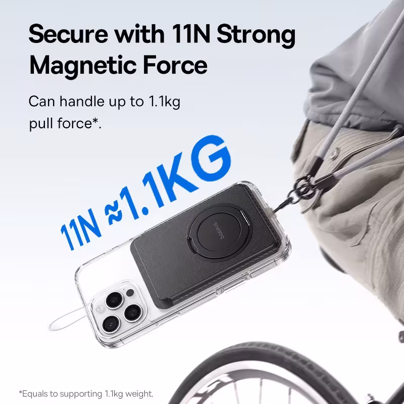 Baseus MagPro 3 Magnetic Wallet Stand for iPhone 12-16 Series | Slim Magsafe Card Holder with 360° Rotatable Stand Baseus MagPro 3 Magnetic Wallet Stand for iPhone 12-16 Series | Slim Magsafe Card Holder with 360° Rotatable Stand - Image 4