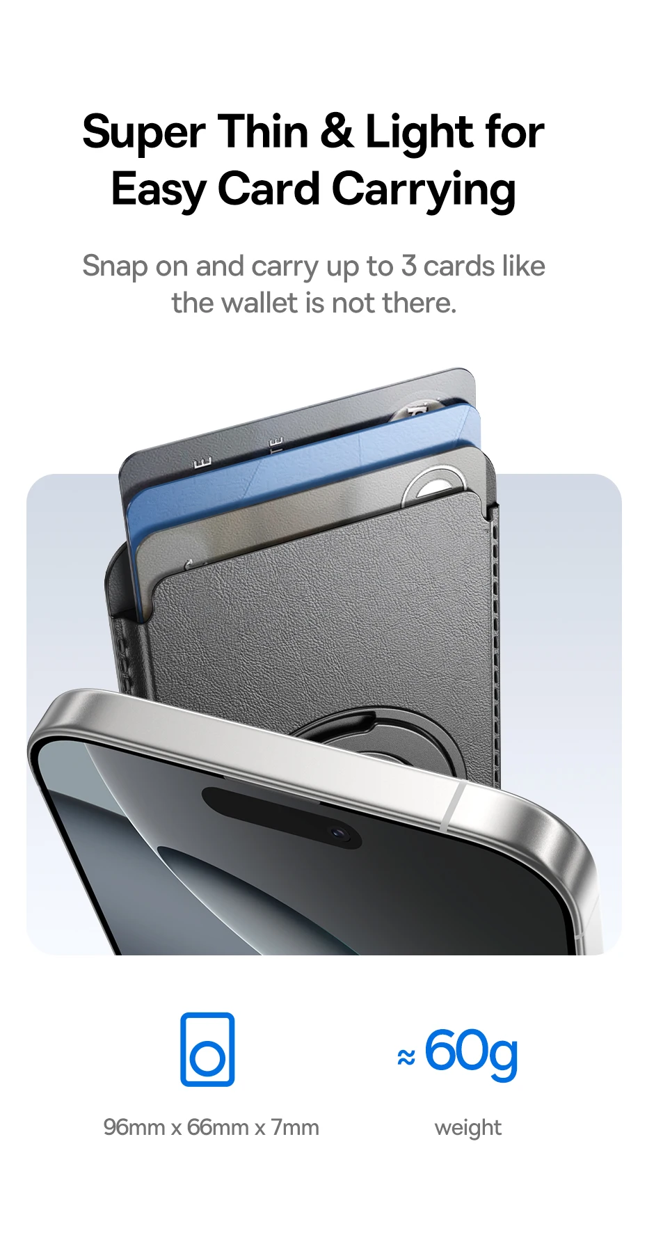 Baseus Magnetic Wallet Stand for iPhone 16 15 14 13 12 Pro Max MagSafe Phone Case 3-Cards Slot PU Leather Sleek Thin Holder Case