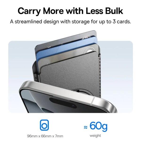 Baseus MagPro 3 Magnetic Wallet Stand for iPhone 12-16 Series | Slim Magsafe Card Holder with 360° Rotatable Stand - Image 6