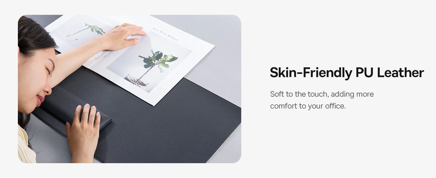 Baseus 3 in 1 Desk Mat Multifunction Mouse Pad Ergonomic Design Wrist Rest Laptop Keyboard Stand Smart Bracket Soft PU Mice Pad