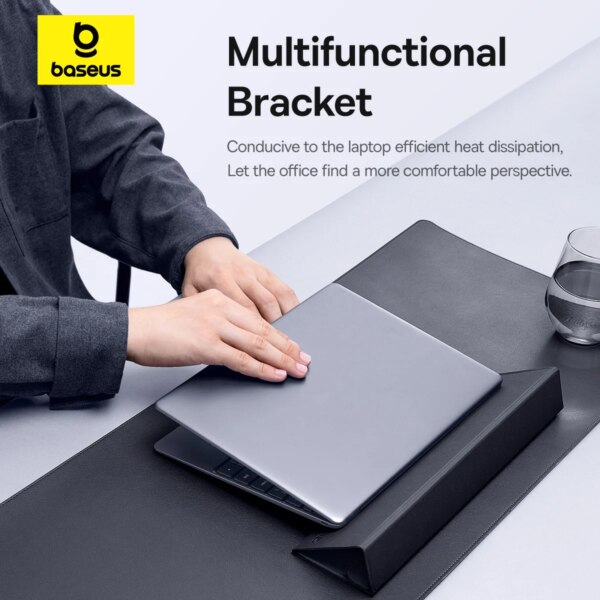 Baseus MagPro Series II Smart Desk Mat Basic Edition - Multifunctional PU Leather Desk Pad with Tablet Stand & Wrist Rest - Image 6