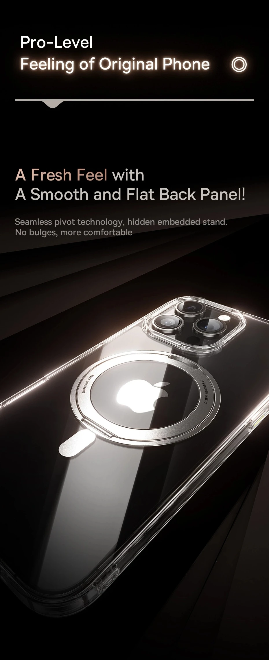 Baseus Stand Magnetic Case For iPhone 17 16 Pro Max 17 Air 360° Rotatable Bracket Wireless Charging For MagSafe Kickstand Case