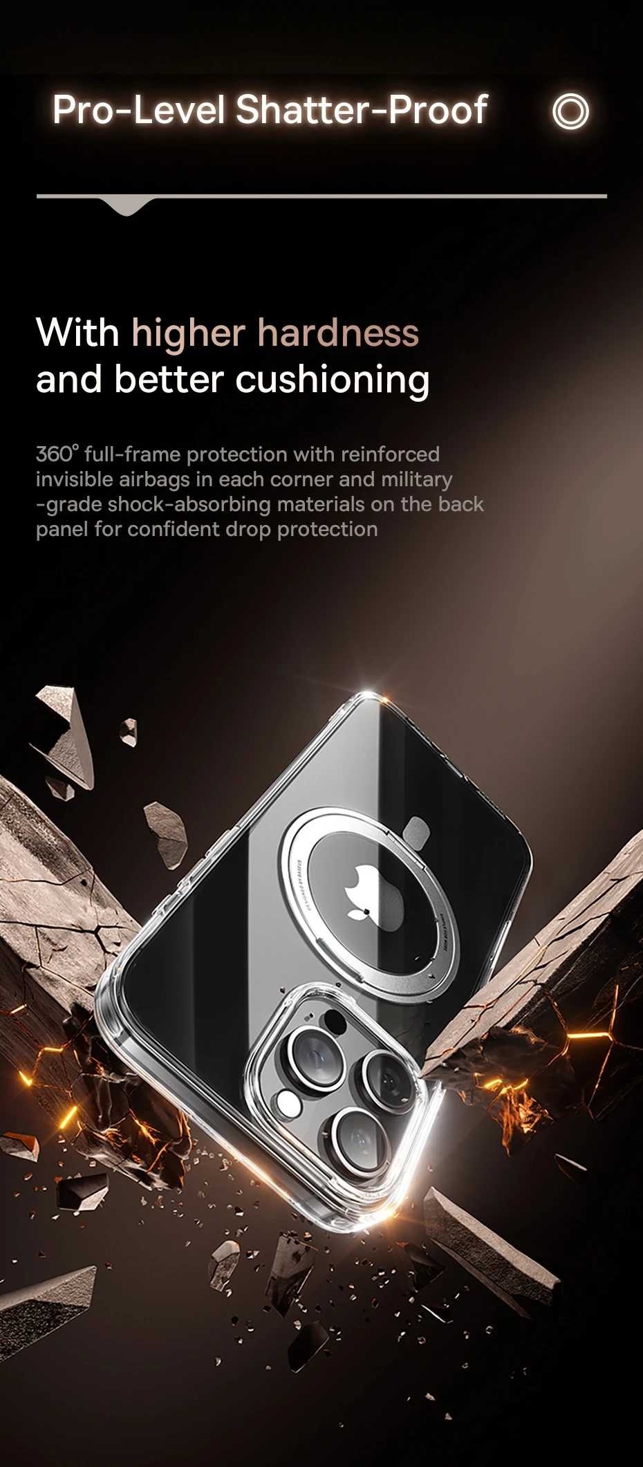 Baseus Stand Magnetic Case For iPhone 17 16 Pro Max 17 Air 360° Rotatable Bracket Wireless Charging For MagSafe Kickstand Case