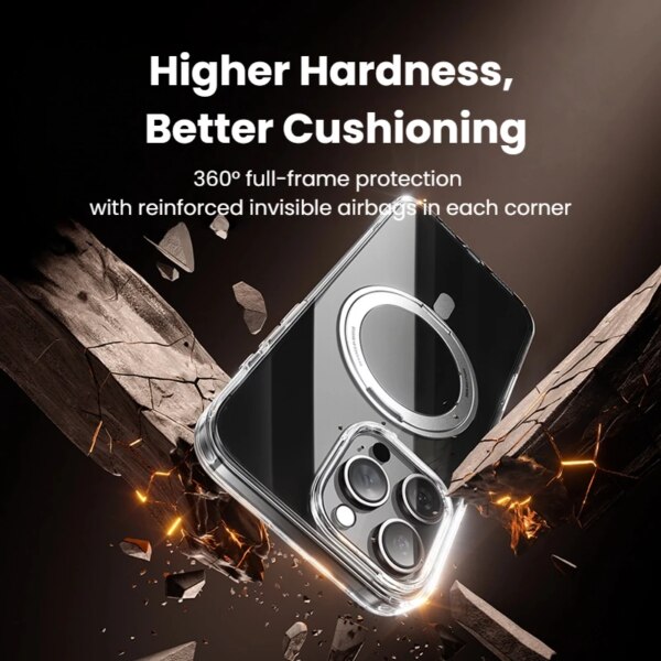 Baseus 360° Rotatable Magnetic Phone Case with Stand - Ultra-Thin Magsafe Compatible Shatter-Proof Cover - Image 5